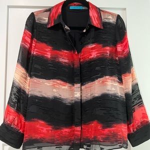 Alice & Olivia Silky Ombré Blouse